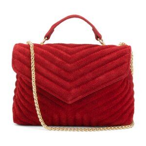 PERSAMAN NEW YORK Made In Italy Suede Quilted Shoulder Bag